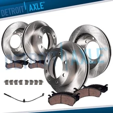 8pc Front Rear Rotors Pads for 2020-2024 Chevrolet Silverado GMC Sierra 3500 HD