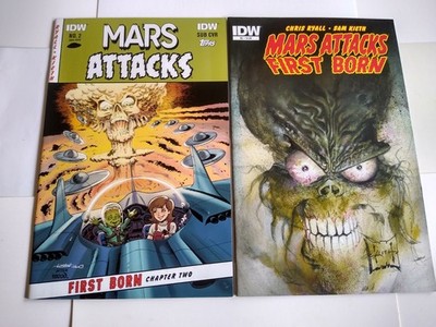 IDW Mars Attacks First Born 2 Cover  A Sam Keith Sub Cover B Topps 2014
