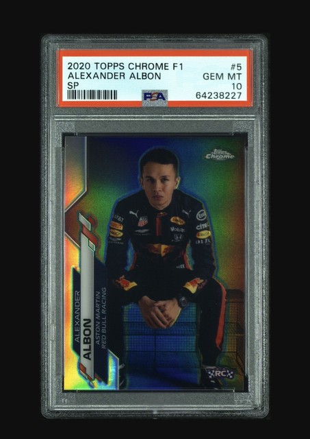 2020 Topps Chrome F1 #5 Alexander Albon RC Refractor Image Variation SP PSA 10