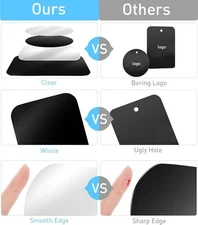 Ringke Cell Phone Car Mount Holder Magnetic Metal Plate Replacement Kit [4 Pack]