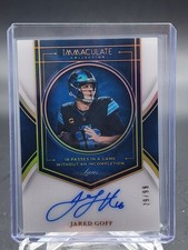 JARED GOFF 2025 IMMACULATE COLLECTION RECORDS AUTO /99 #IR-JGF LIONS Q5454