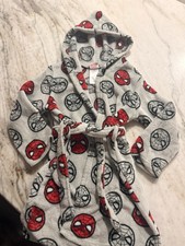 Marvel Spider-Man Kids Plush Hooded Robe Size Small 6