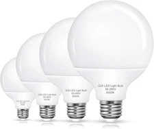 Vanity Light Bulbs, 6W LED Globe Bulb (60W Equivalent), Daylight 5000K round Lig