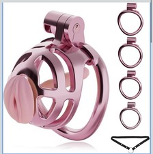 Male Chastity Cage, Lightweight Plastic Cock Cage with 4 Sizes Rings and Chas...