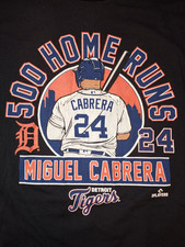 VINTAGE 2021 MIGUEL CABRERA 500 HOME  RUNS SHIRT BY NEW ERA SZ SMALL  19 PITS