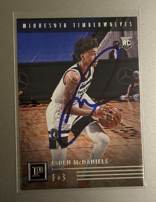 Signed 2020 Panini Jayden McDaniels RC Autographed In Person Auto Timber wolves