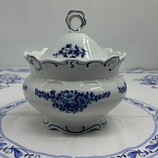 Weimar Porzellan Zuckerdose Deckel HB 9,5-13cm Echt Weimar Kobalt blaue Blumen