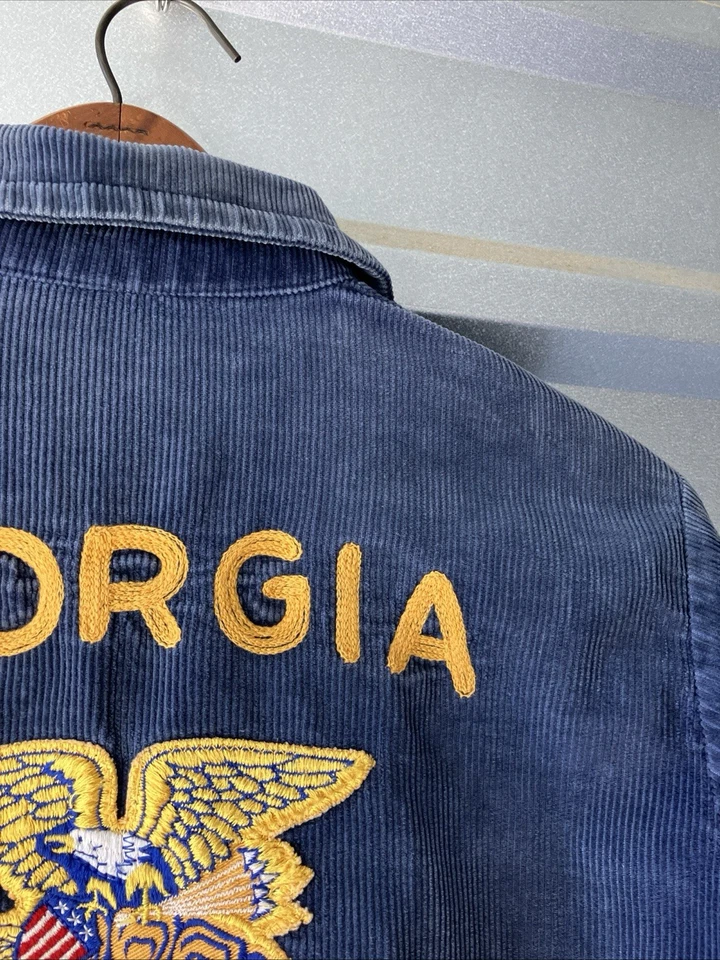 Chaqueta Tesorero FFA Vintage Años 70 Pana Georgia 36 Pequeña 18x20 Desteñida por el Sol 75-76 Foto 4 de 4