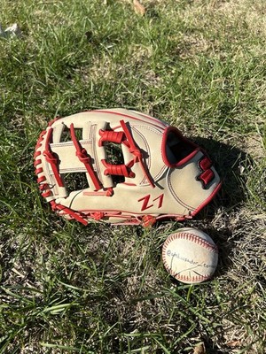 SSK Z7 Specialist LHT 11.5  Camel/Red Spiral I Web Infield Baseball Glove