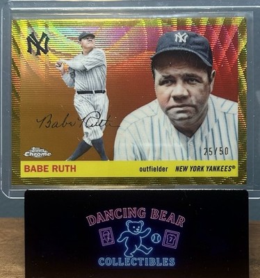2025 Topps Chrome Platinum Anniversary Babe Ruth Gold Wave #’d /50 SP Yankees
