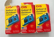 3 CVS Indoor/Outdoor 35mm Disposable Cameras 27 Exp 400 Speed EXPIRED