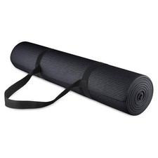 Fitvids 1/4-Inch High Density Thick Non Slip Yoga Mat with Knee 1/4", Black