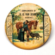 Dr Daniels Veterinarian Medicine Advertising Pocket Mirror