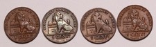 1901, 1907, & 1912 Belgium 1 Centime Copper Coins Dutch  Text