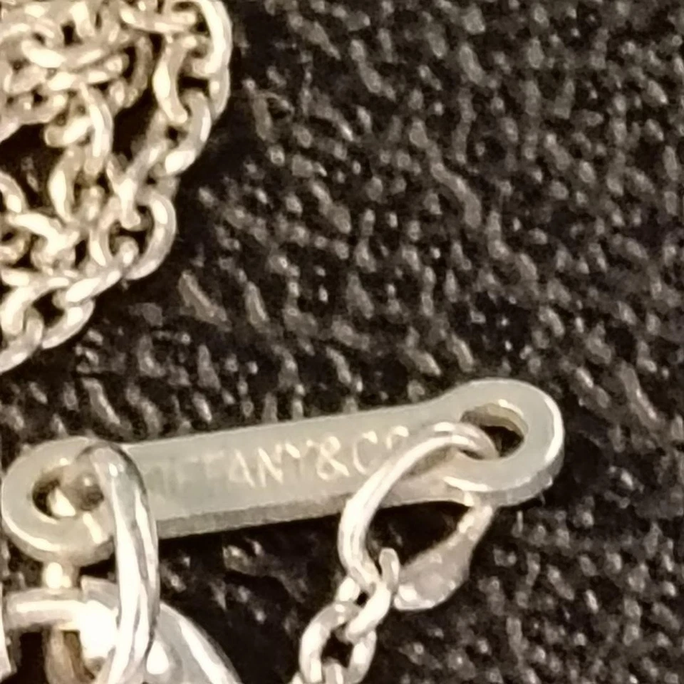 Tiffany & Co. Elsa Peretti collana a goccia ciondolo argento 925 fagiolo 16" - Immagine 4 di 4