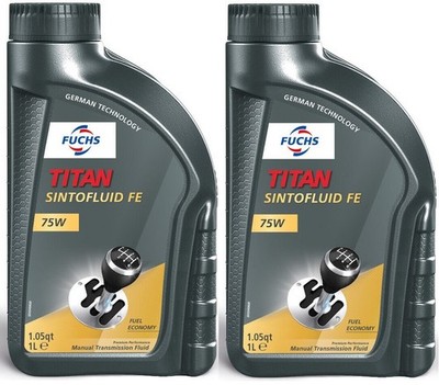FUCHS TITAN Sintofluid FE SAE 75W Getriebeöl 2x1 Liter Schaltgetriebeöl API GL 4