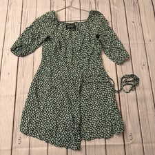 Reformation Green Floral Venezuela Sammy Wrap Dress Size Medium