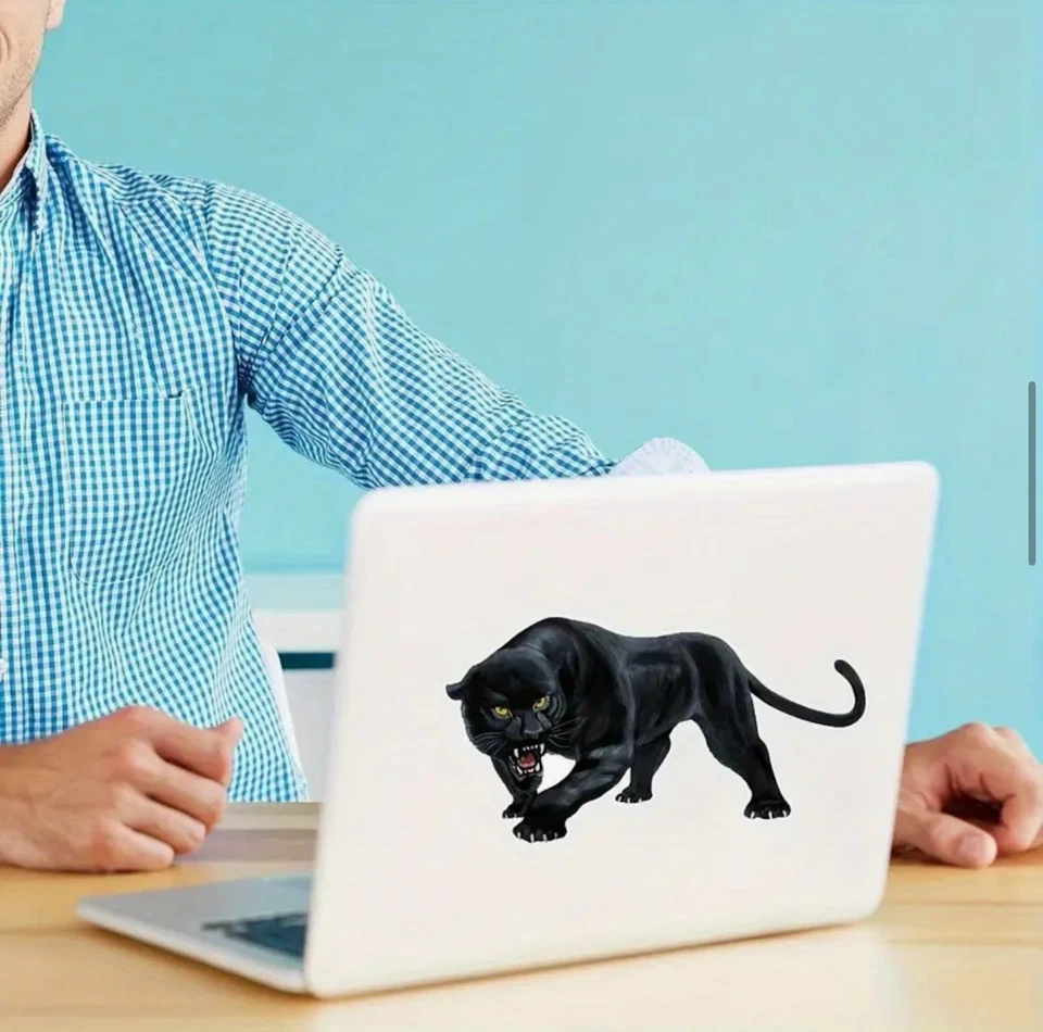BLACK LEOPARD PANTHER 6” INCH VINYL DECAL STICKER 1PC - Image 4 of 4