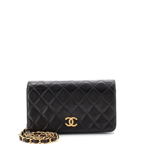 Chanel Vintage Full Flap Bag Quilted Lambskin Mini