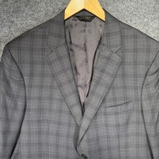 Jos. A. Bank Signature Gold Sport Coat Mens 44R Grey Plaid Wool Tailored Fit