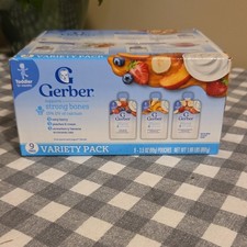 Gerber Toddler Variety Pack Baby Food Pouches 9x3.5oz Very Berry, Peaches  Cre  