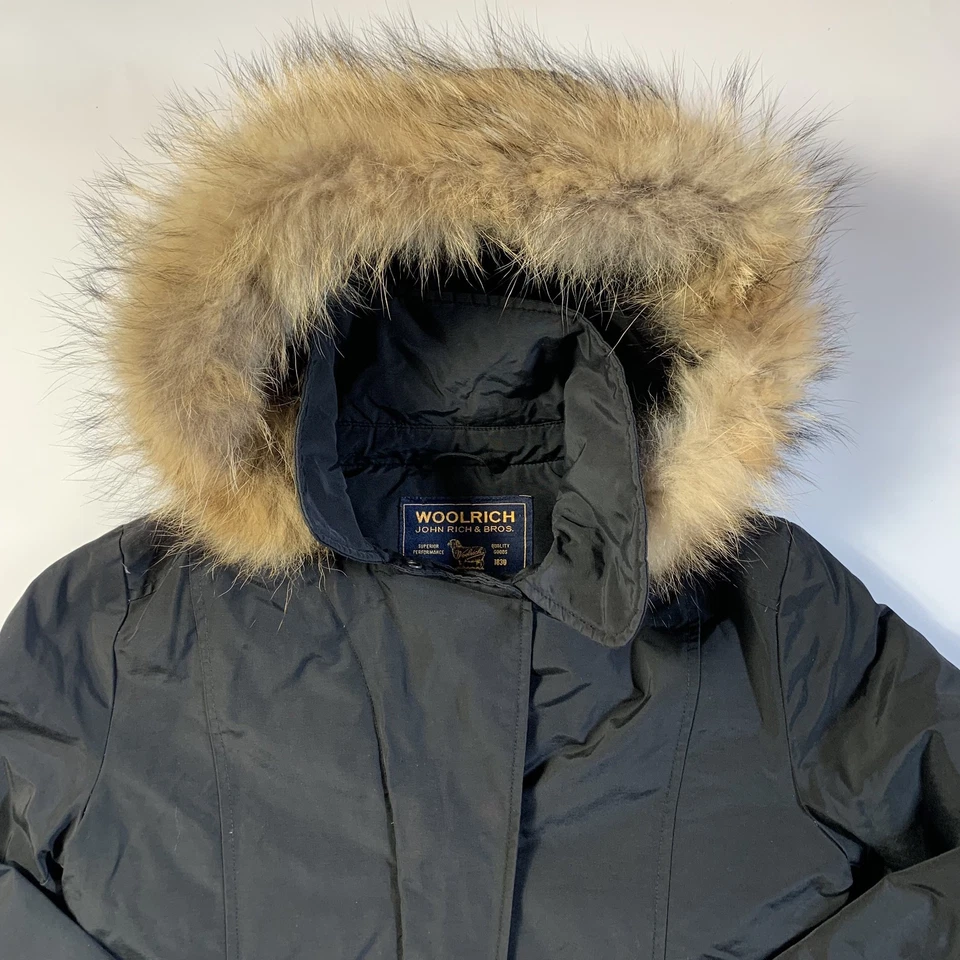 Chaqueta negra Woolrich John Rich & Bros Arctic Parka 60/40 Ramar tela piel capucha Foto 2 de 4