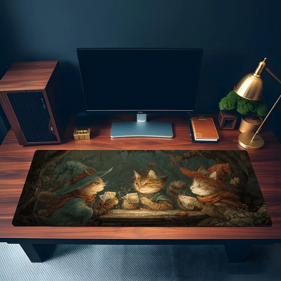 MTG Playmat | Wizard Cats Playing Cards Themed Playmat | Unofficial MTG Playmat - Image 3 of 4