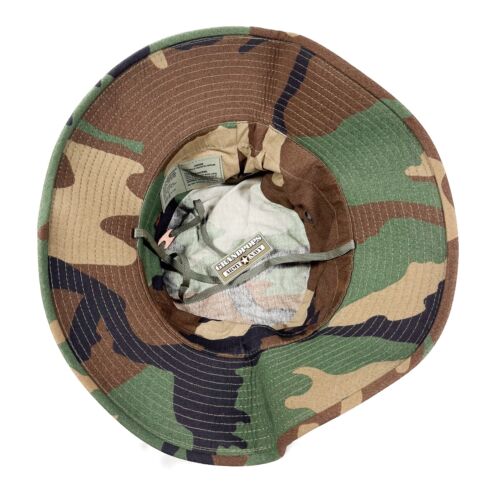 Sombrero M81 WOODLAND CAMUFLADO 3" ANCHO JUNGLA RIPSTOP HECHO EN EE. UU. - Imagen 8 de 9