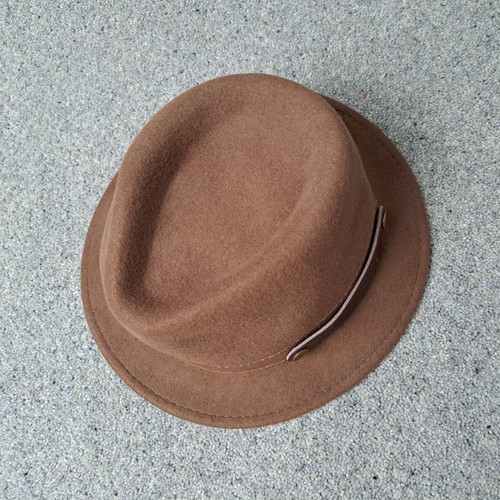 Sombrero Fedora de Fieltro Woolrich Repelente al Agua Enrollable 4 Estaciones Lana Caqui Talla Mediana - Imagen 2 de 12