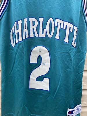 Charlotte Hornets #2 Larry Johnson Champion NBA Jersey Vintage