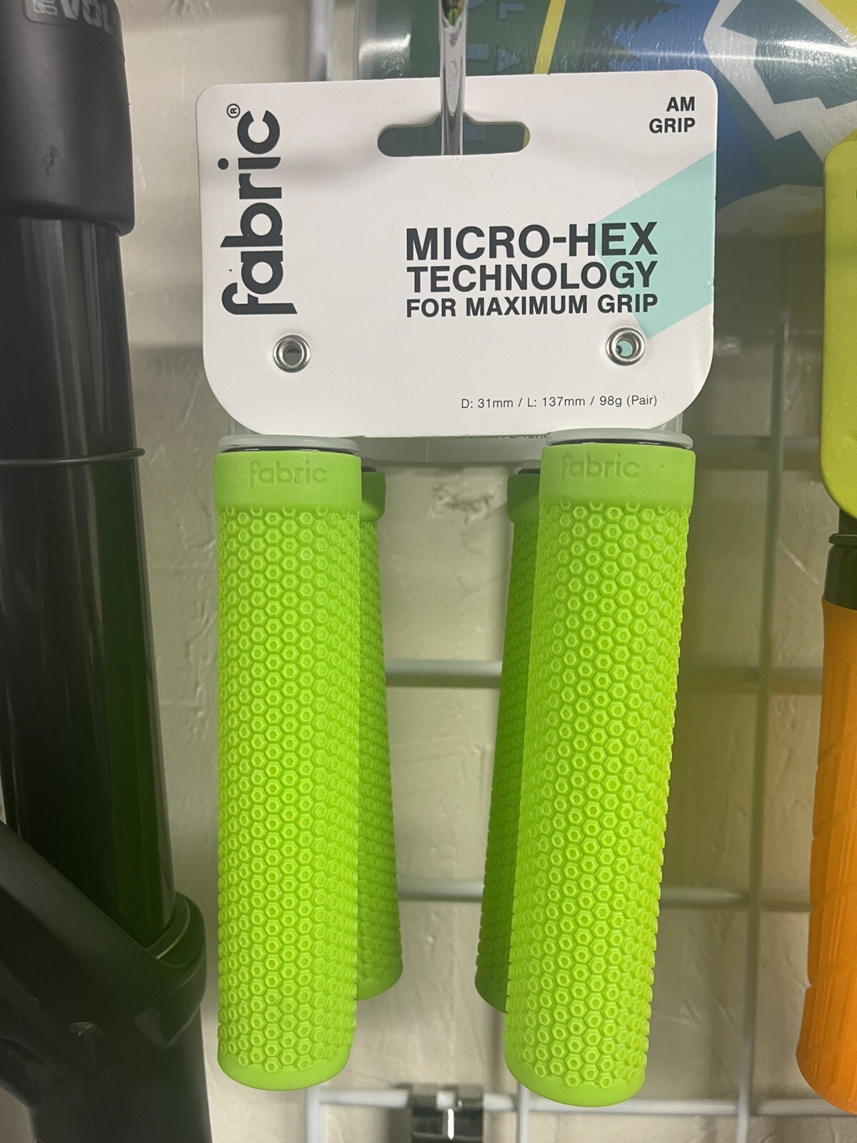 Fabric Mountain Bike Grips With Micro-Hex Technology Green