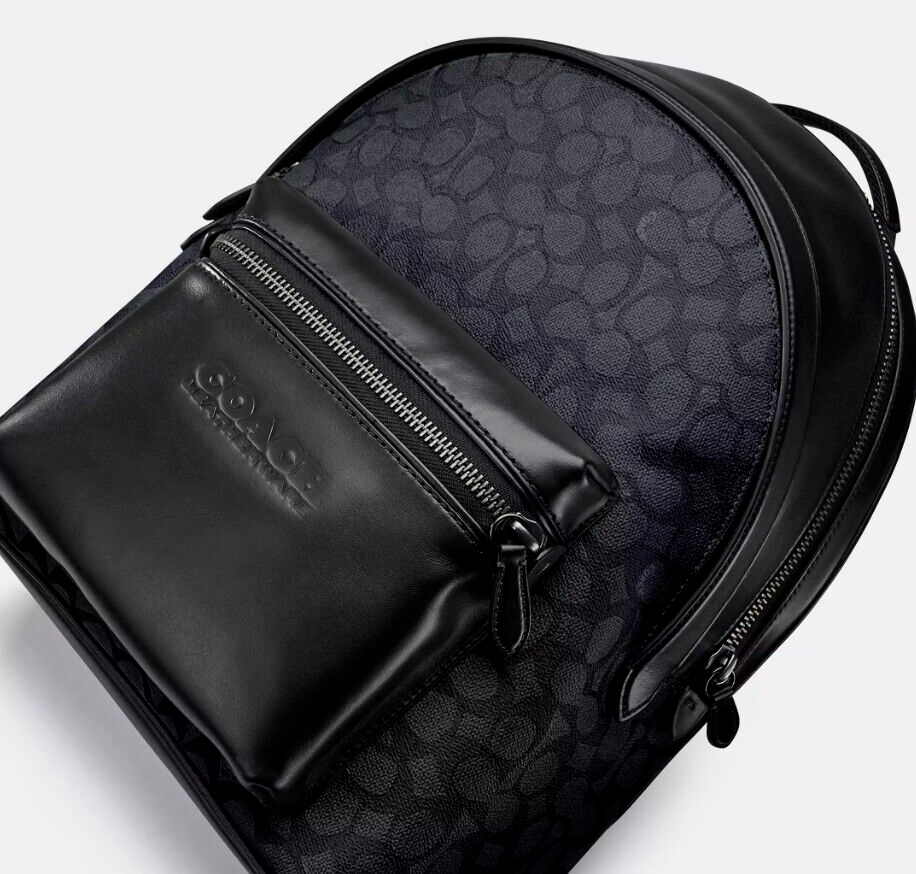 COACH Signature Charter Backpack C2670, Charcoal Genuine NEW WITH