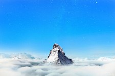 Landscape clouds mountains sky nature matterhorn Custom Gaming Mat Desk