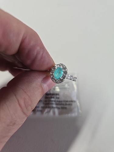 Bomb Party RBP5850 Size 6 Aqua Chalcedony/ .925 Sterling Silver - Picture 3 of 7