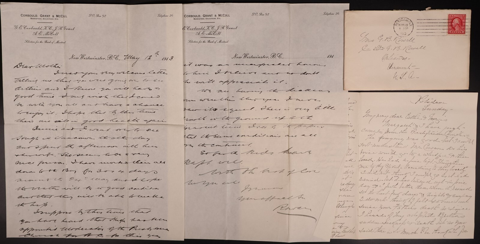 Mayfairstamps US 1913 Potsdam NY to Vermont Oreland CoveR & Letter aag_41091 eBay