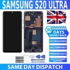 For Samsung S20 Ultra TFT LCD Display Touch Screen Replacement Digitizer+Frame