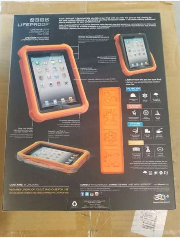 "Спасательный жилет" от Lifeproof * NUUD Apple iPad 2,3,4 чехол - только оранжевый * BLOWOUT * - Изображение 2 из 3