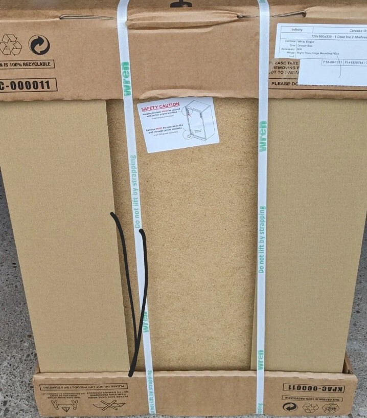 Wren Kitchen Shaker Infinity Matt Light Grey Lift Door Wall Unit RRP £