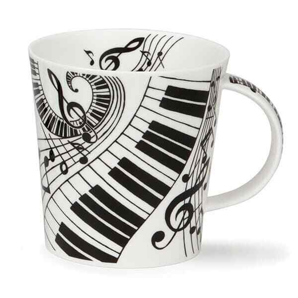 Cairngorm Ivory Music Mug by Dunoon - Music Gift - Music Fine Bone China Mug