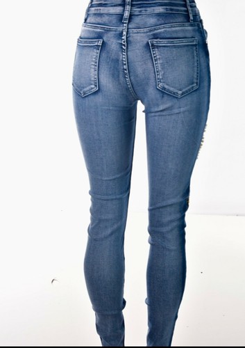 DAMEN BLUE TOPIC ROSE PEARL BLING DESIGN JEANS – WEISS - Bild 12 von 12