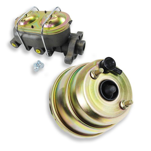 7" Dual Brake Booster Hot Street Rod & Zinc Master Cylinder 1" Bore 3/8