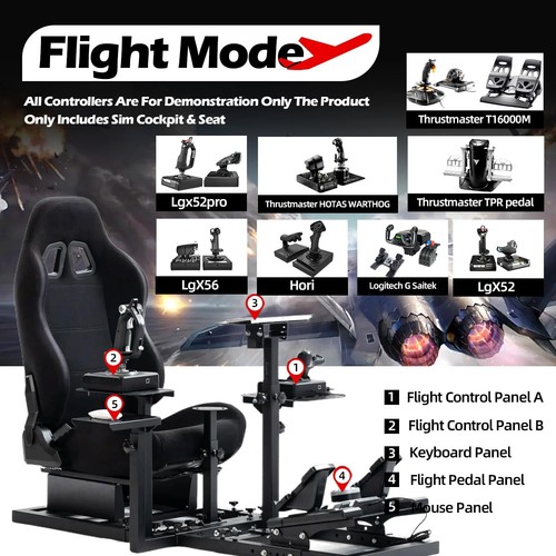 Supllueer Flight Racing Simulation Cockpit mit Sitz passend für Logitech G29 X52 - Picture 23 of 25