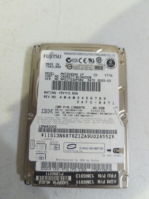  MHT2040AH 40GB 2.5'' 44 PIN IDE Drive