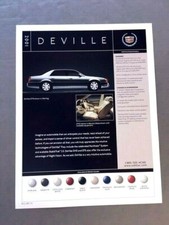 2001 Cadillac Deville Dts Original 1-page Car Sales Brochure Leaflet Card