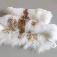 1pcs Real Rabbit Skin Pelts Hide Natural Spotted Rabbit Fur Leather Tanned Craft