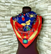 Vintage Fashion Design Jewel Scarf Bright Colored  Accessory Wear 34"