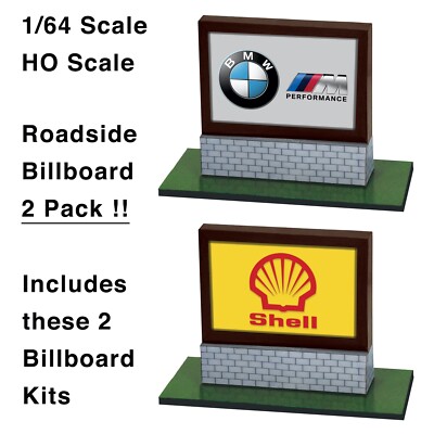 Real Racing Models   Billboards BMW & SHELL 1/64 scale Hot-Wheels / AFX cars