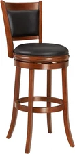 Swivel Pub Height Barstool 29 Inch Seat Height Cherry Set of 1