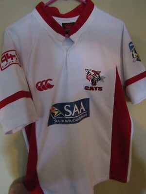 CANTERBURY NEW ZEALAND South African Airways CATS Rugby White/Red Jersey SMALL