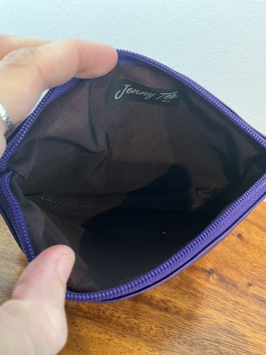 A Rare Studs 90’s Jenny Tee Leather Purple Small Zip Bag Pouch Super Sweet! - Picture 4 of 5